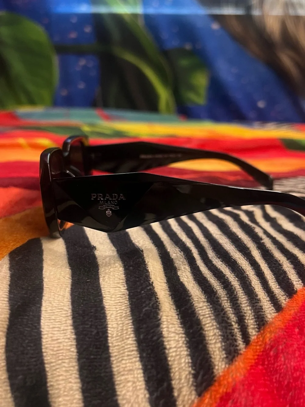 Prada Black Rectangular Sunglasses
